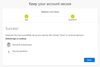 Security Questions Success